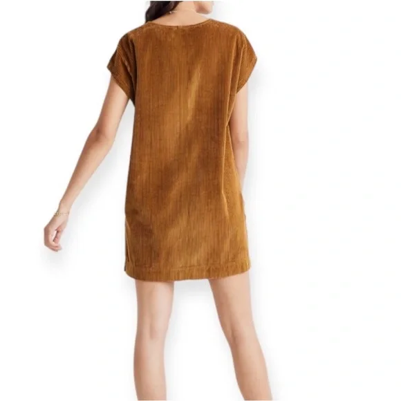 NWT Madewell Oversized Corduroy Button-Accent Mini Dress - Picture 2 of 13